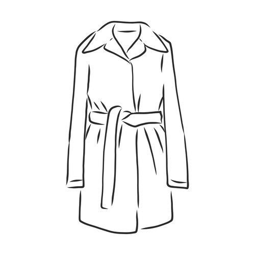Autumn coat hand drawn raincoat sketch design Vector Image