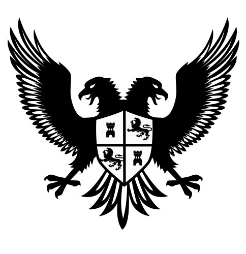 Black heraldic eagle Royalty Free Vector Image
