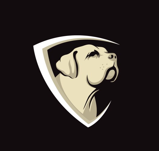 Dog shield logo design Vector Image