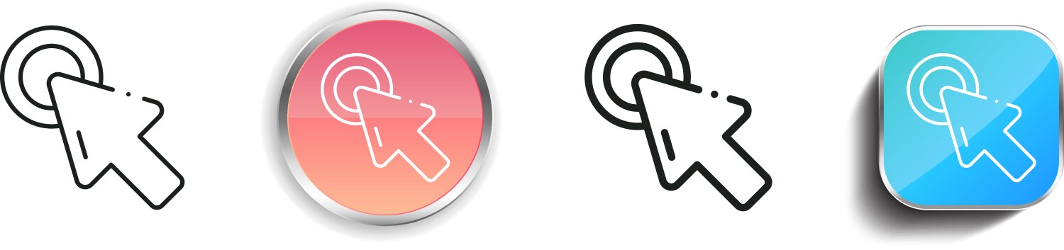 Double click icon thin linear regular and button vektorbild