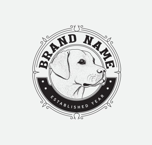 Elegant Dog Shield Logo Vector Image