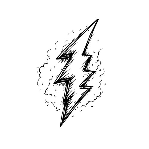 Electric Lightning Bolt Sketch Vector Image
