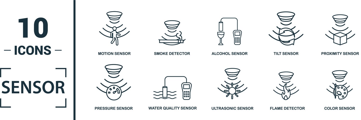 Sensor Icon Set - Diverse Technology – Royalty-Free Vector | VectorStock