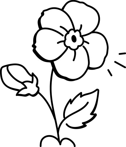 Wile rose icon in hand drawn style Vector Image