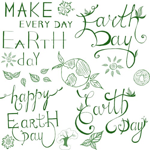 Earth day lettering vector image