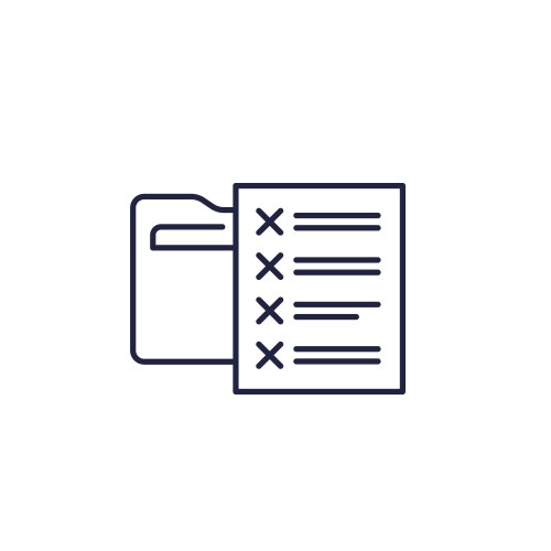Files to delete line icon with a folder vector image