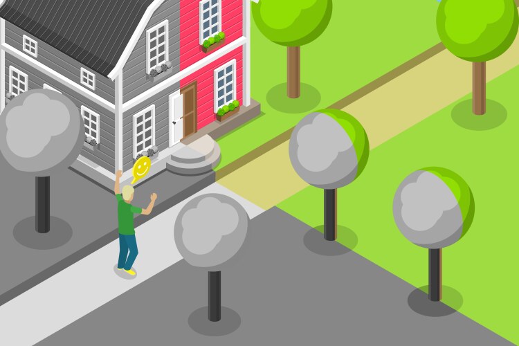 3d isometric flat conceptual Royalty Free Vector Image