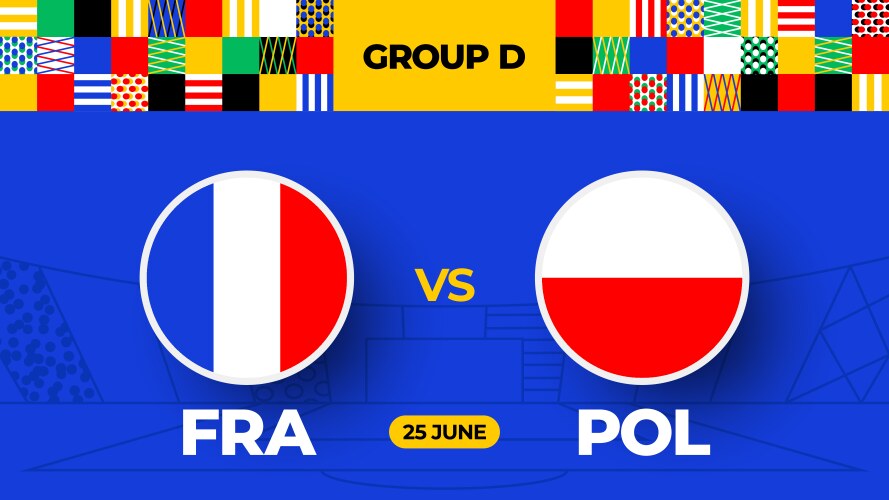 France vs poland football 2024 match versus 2024 Vector Image