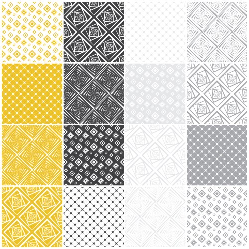 Set of abstract seamless patterns black and white Vector Image