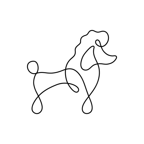 Single Line Poodle Icon Vector Image