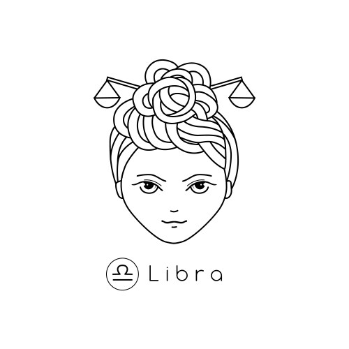 Zodiac Girl - Libra Vector Image