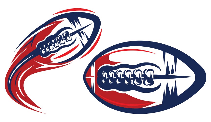 American Football Templates - Two Colors Vector Image