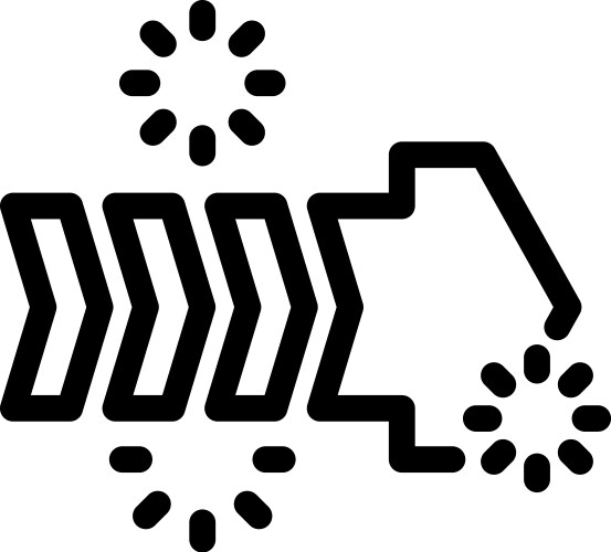Arrow moving forward with loading circles vektorbild