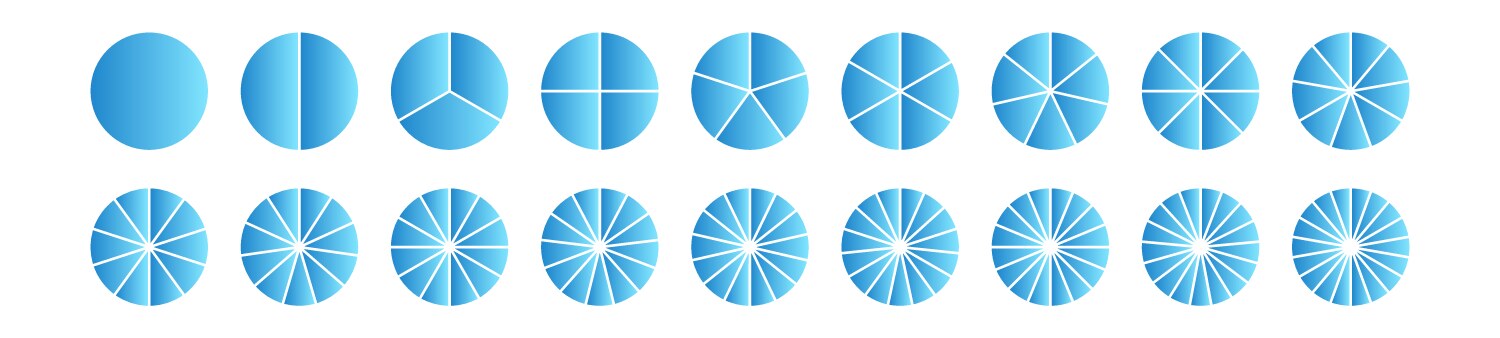 Pie chart with different segments in a circular vektorbild