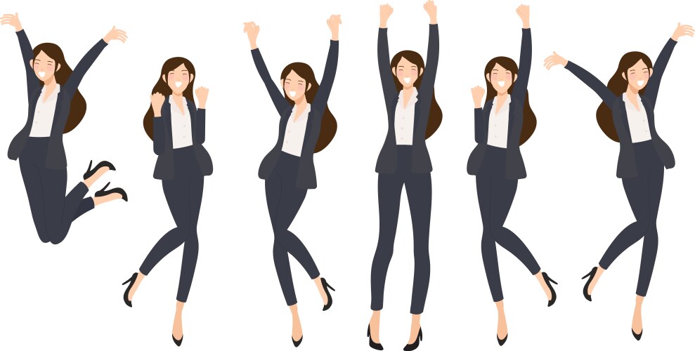 success happy business woman on white background vector image