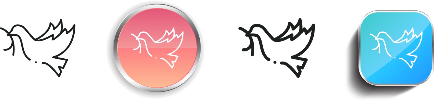 Dove icon thin linear regular and button style vector image