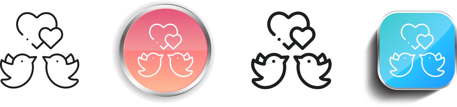 Dove icon thin linear regular and button style vector image
