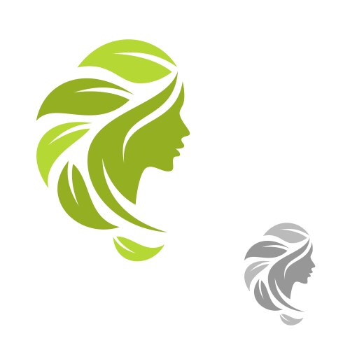 Nature face and leaf combination logo design Vector Image