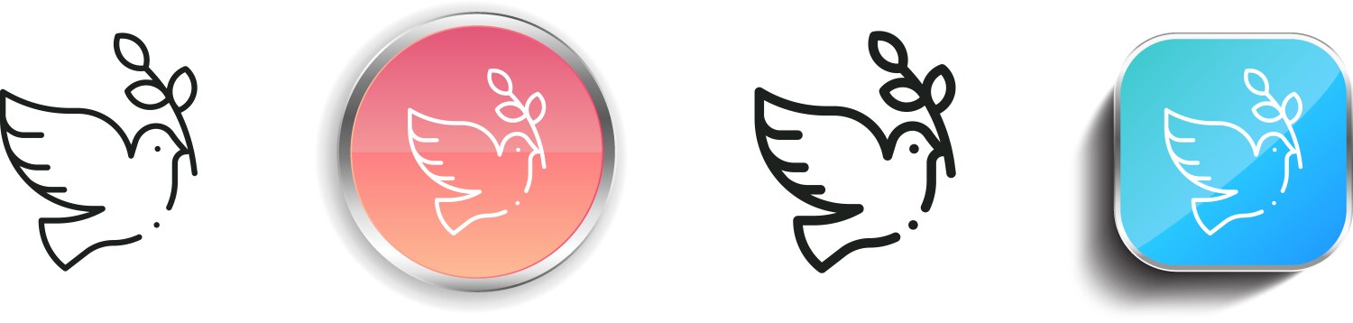 Dove icon thin linear regular and button style vector image