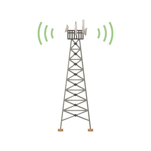 a cellular communication tower 5g 4g signal vector image