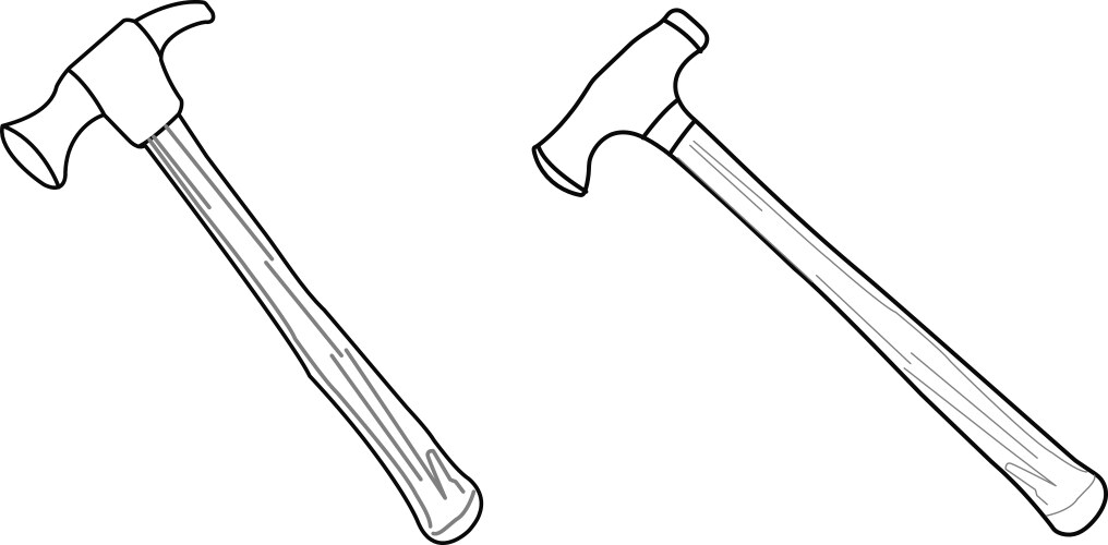 Hammer icon in outline-style Vector Image