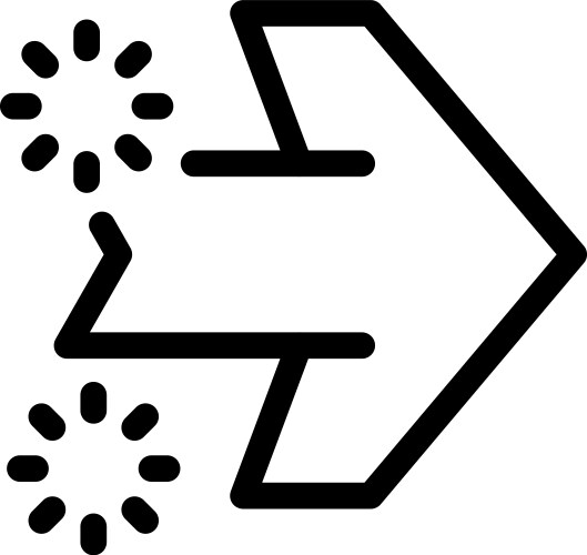 Double end arrow pointing right with loading vector image