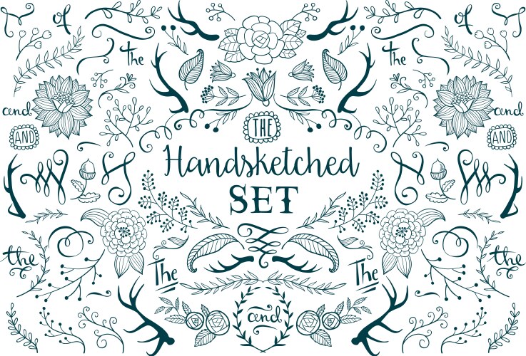 Hand drawn elements vector image