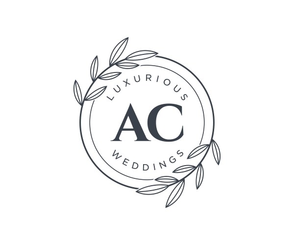 Wedding Monogram Logo - AC Initials Vector Image