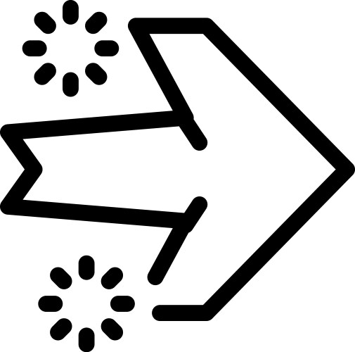 Arrow pointing right with loading circles vector image