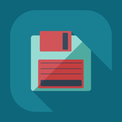 flat modern design with shadow icon diskette vector