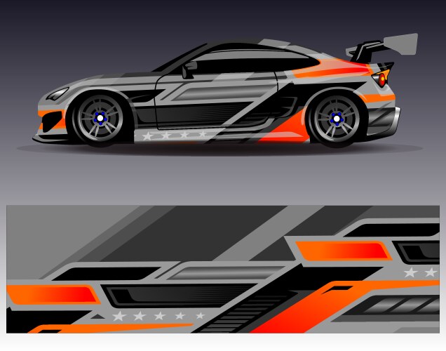 Racing Stripe Car Wrap Vector Image