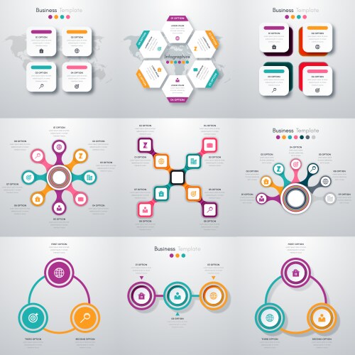 Set with infographics Vector Image