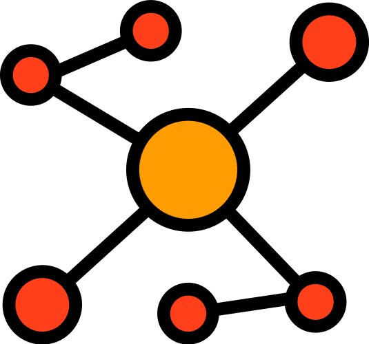 Swarm algorithm line filled style icon design vector image