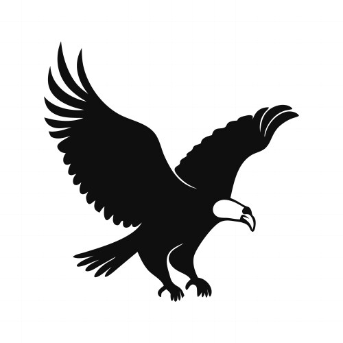 Eagle silhouette soaring flying Vector Image