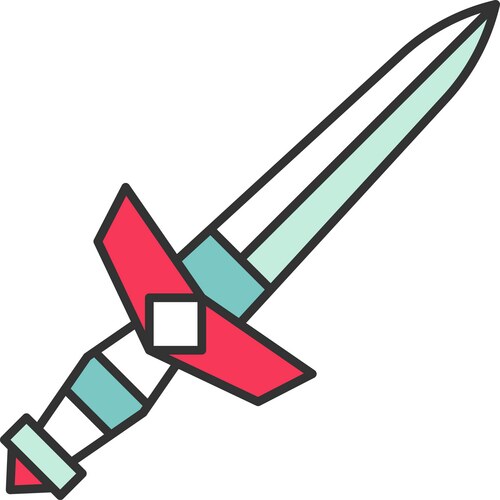 Medieval dagger color icon Vector Image