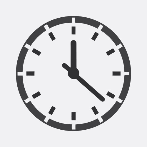 Simple clock icon showing a specific time vector image