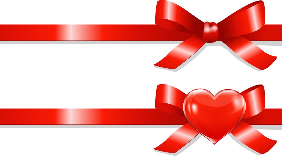 Red ribbons set isolated transparent background Vector Image