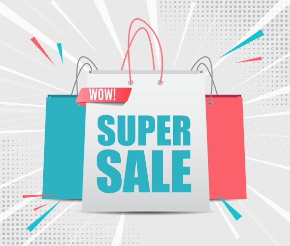 Super sale banner poster vector image