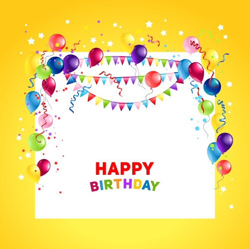 Festive happy birthday card template Royalty Free Vector