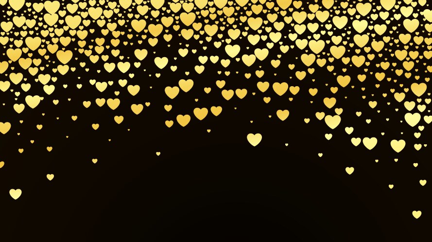 Valentines day background with glossy golden vector image