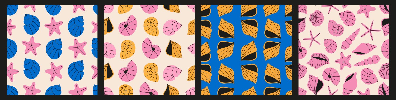 Protea seamless pattern set Royalty Free Vector Image