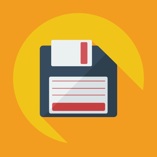 flat modern design with shadow icon diskette vector image