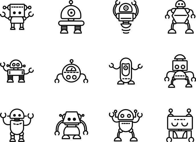 Ai technology robot cute – Royalty-Free Vector | VectorStock