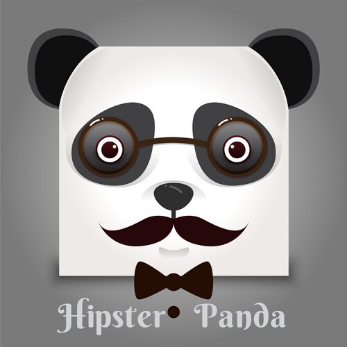 Simple sign a panda - design template on black – Royalty-Free Vector ...