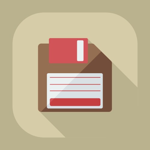 flat modern design with shadow icon diskette vector image