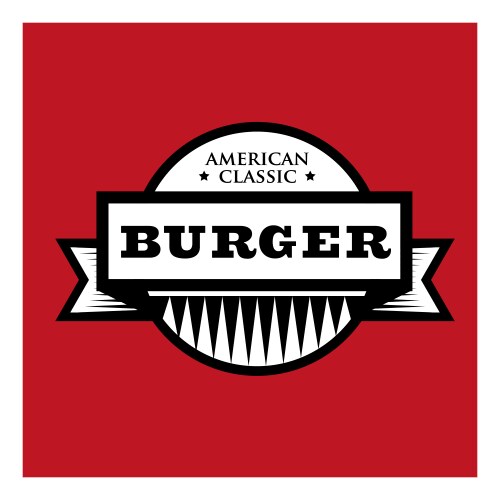 burger - american classic vintage stamp vector image vector image