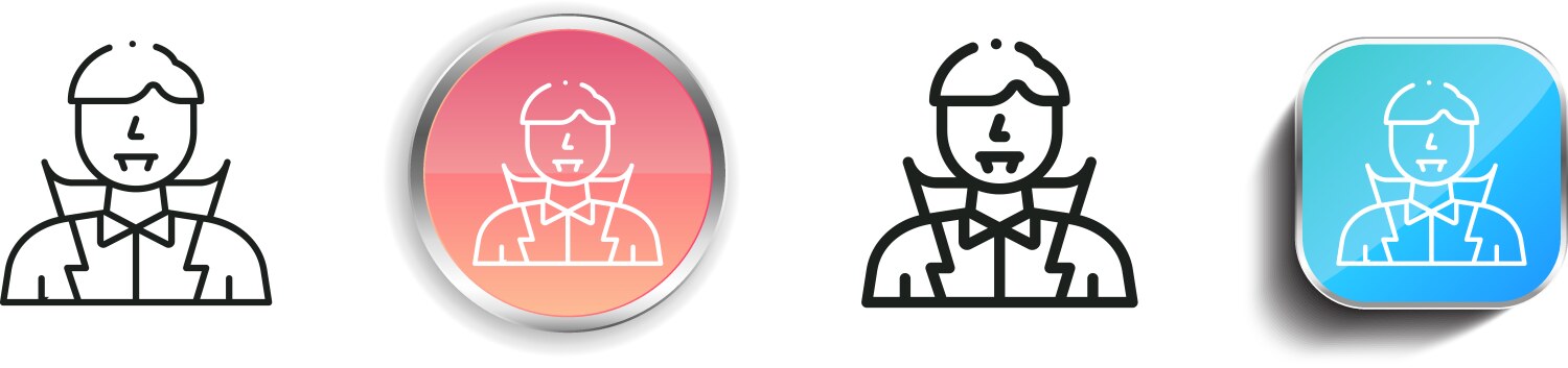 Dracula icon thin linear regular and button style vector image