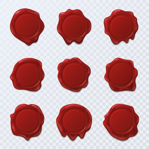 Vintage Wax Seals - Set of Stamps Vector Image
