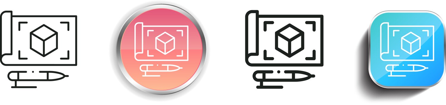 Draft icon thin linear regular and button style vector image