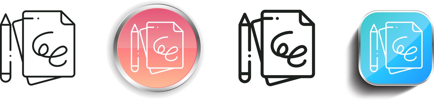 Draft icon thin linear regular and button style vector image